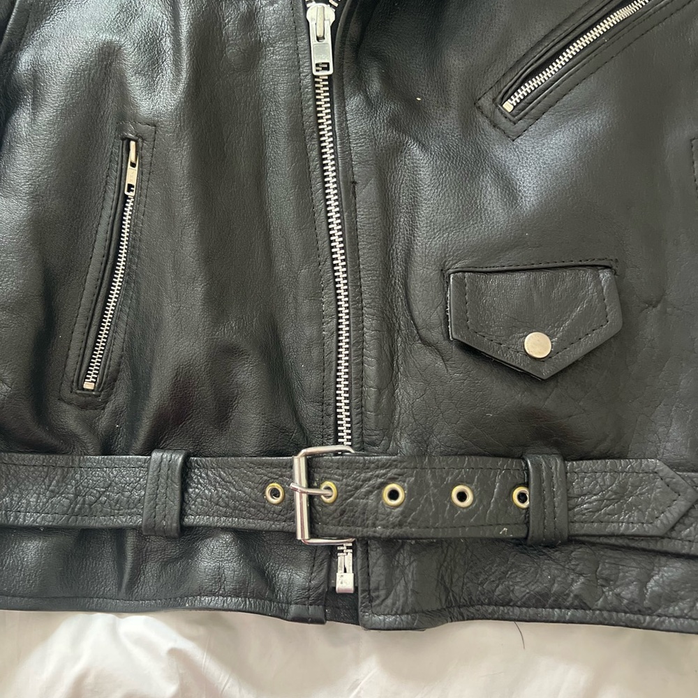 Vintage FOX Leather Jacket with Patch - Picture 6 of 8